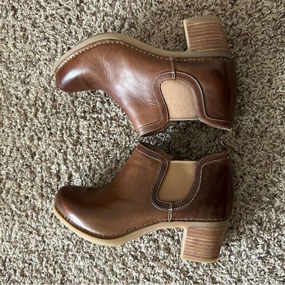 Dansko Harlene Brown Leather Booties Size 37 US 6-6.5 - Picture 6 of 11